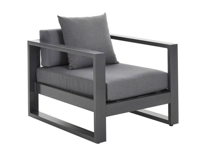 Amatio Pro Loungesessel, Anthrazit, Metall, Füllung: Schaumstoff, Kufe, 76x60x90 cm, Bsci, Loungemöbel, Loungesessel