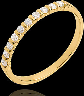 Edenly Trauring semi pavÃ© in Gelbgold - Krappenfassung - 10 Diamanten