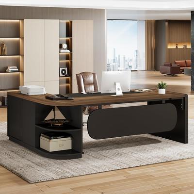 BLUEBELL 80'' L-Shaped Home Office Desk, Modern Large Computer/Executive Desk with 3 Drawers and Shelves, Office Furniture