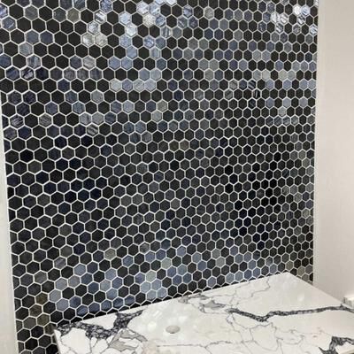 The Tile Life Eterna Hex 2 x 2 Glass Mosaic Floor and Wall Tile