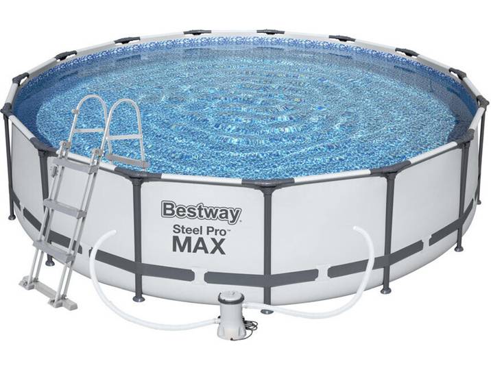 BESTWAY Steel Pro Max Pool Swimmingpool Filterpumpe Leiter Cover Rund 457x107cm