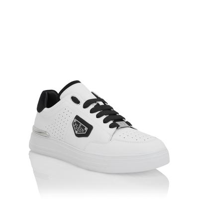 Sneaker PHILIPP PLEIN "Low-Top-Sneaker", Herren, Gr. 38, Normalschaft, 0102, weiß, schwarz, Schuhe Sneaker