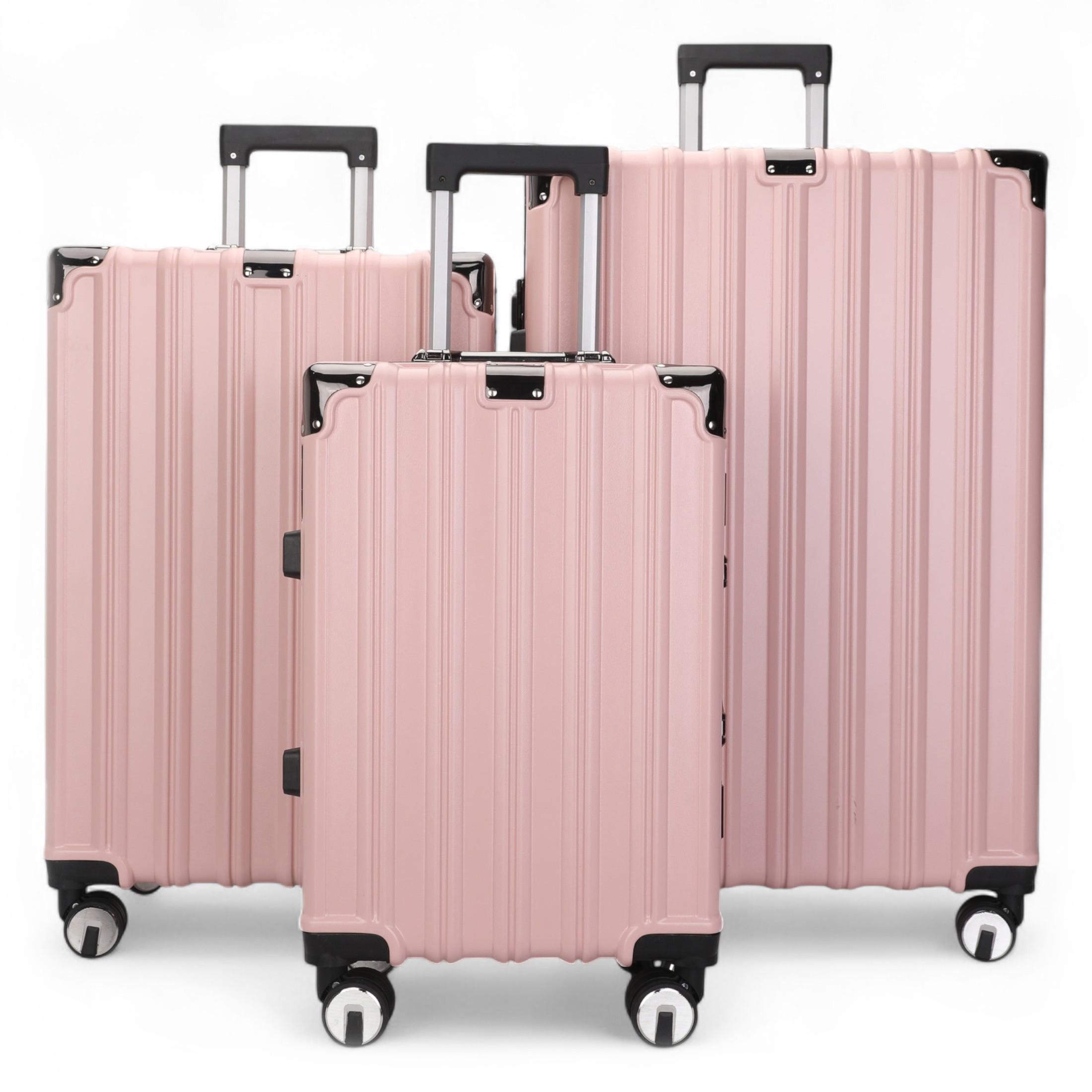 Hartschalenkoffer Rosa Robuster 8-Rollen-Gepäck Handgepäck Koffer