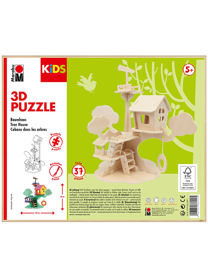 Marabu 3D-Holzpuzzle "Baumhaus" - ab 5 Jahren - onesize