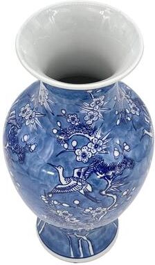 Galt International "Dark Blue Ceramic Chinoiserie Ginger Jar 10"""