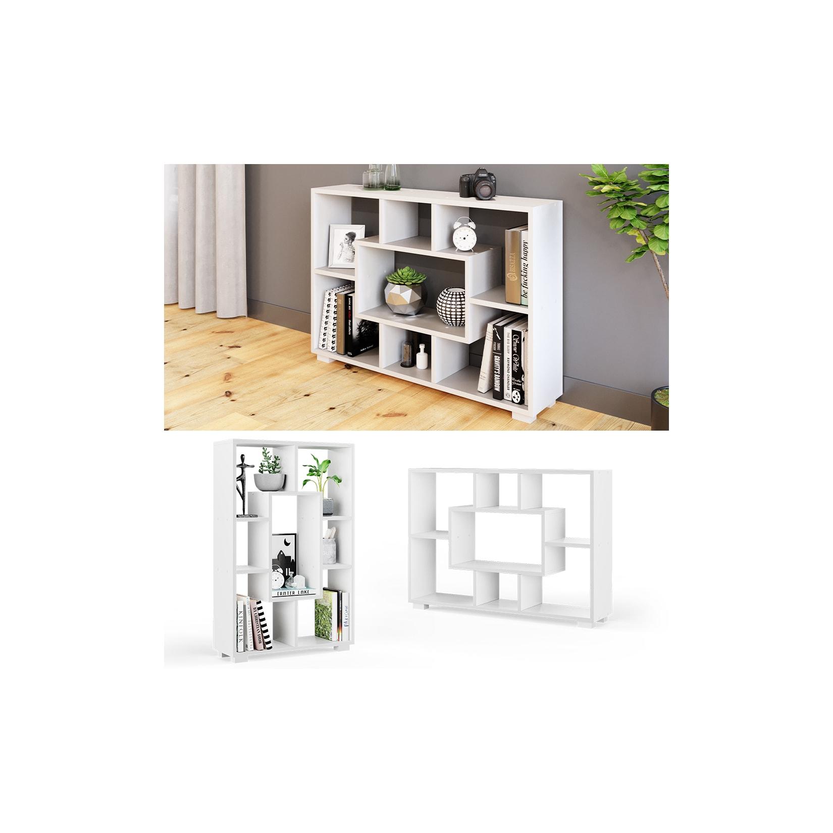 Vicco Raumteiler Domus 7 offene Fächer weiß Bücherregal Standregal Aktenregal