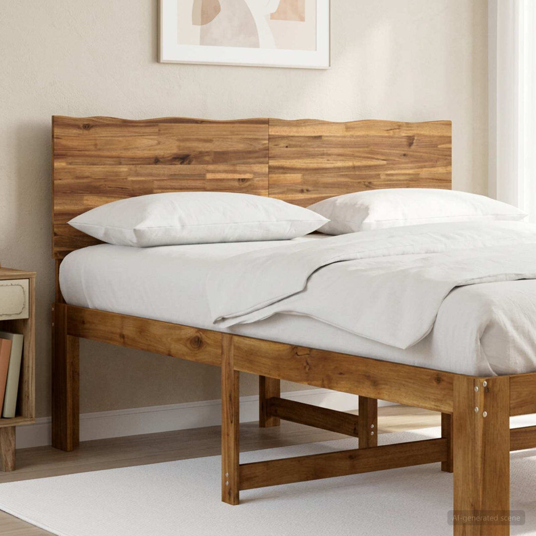 Brambly Cottage Solid Wood Headboard Natural 91cm H x 124cm W x 3.6cm D
