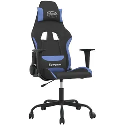 vidaXL Gaming-Stuhl Schwarz und Blau Stoff