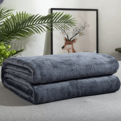 Inspire Curations 50 X 70cm Soft Flannel Mini Blanket dark Gray 50x70cm