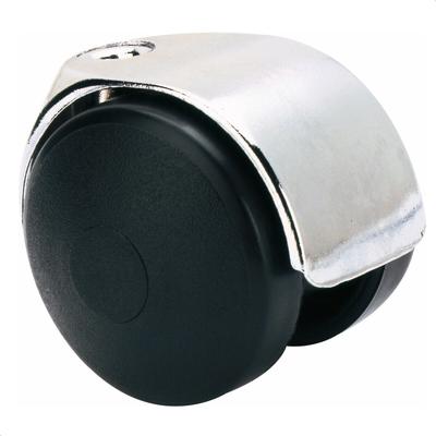 WAGNER Design Möbelrolle/Doppelrolle - HART - Ø 50 mm, schwarz/chrom, Tragkraft 55 kg - 01002101