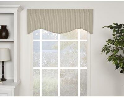 Ticking Stripe Black Shaped Valance