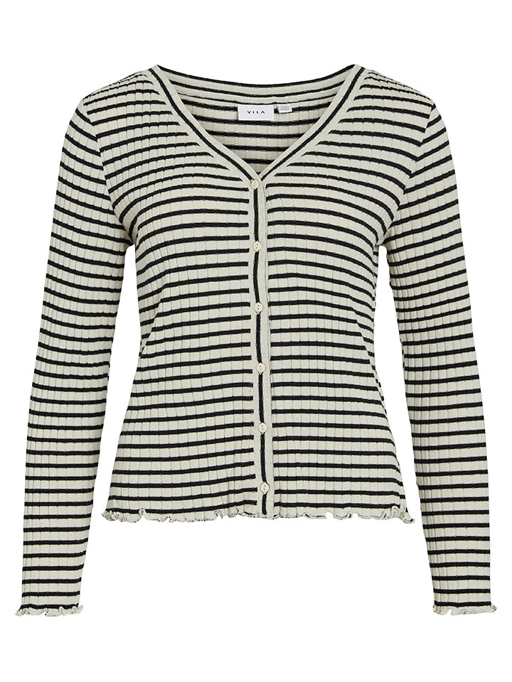 Vila Cardigan in Schwarz/ Creme - M
