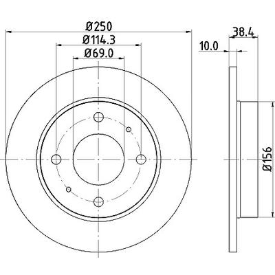Hella Bremsscheibe [Hersteller-Nr. 8DD355111-531] für Smart, Mitsubishi