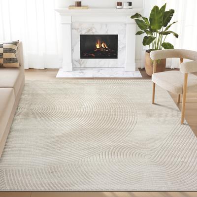 Abani Rugs Abani Neutral NTL130 Zen Reiki Circles Area rug