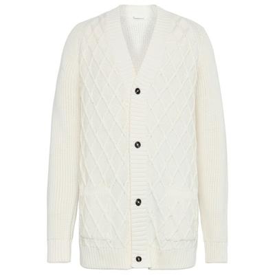 KnowledgeCotton Apparel - Cotton Diamond Cardigan Knit - Cardigan Gr XL weiß