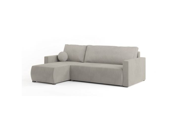ECKSOFA SORGE Creme Plüsch-Stoff mit Schlaffunktion