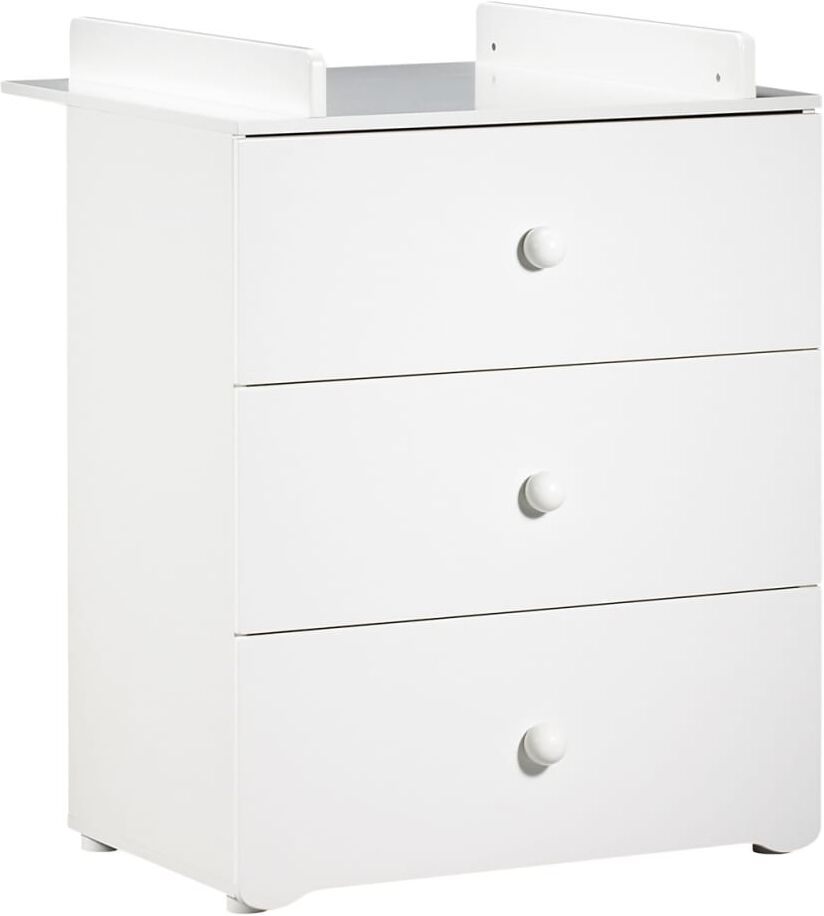 Baby Price Commode à langer New Basic Boutons boule blancs Blanc 76x97x66cm