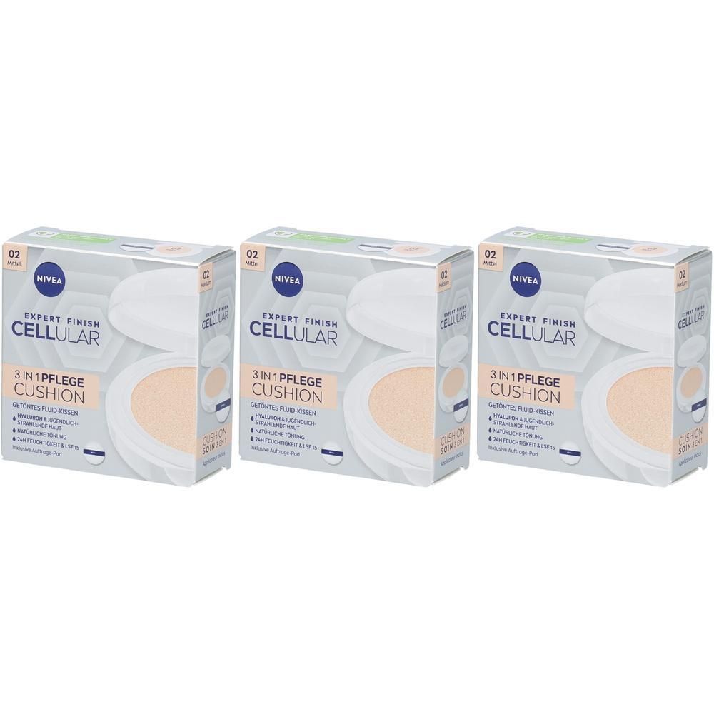 Nivea Cellular Expert Finish 3in1 Pflege Cushion Mittel 15ml x3 3x15 ml