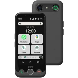 Doro Aurora A10 (64 GB, Graphit, 4.50", Dual SIM, 4G), Smartphone, Grau