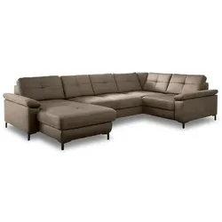 ComfortPlan Wohnlandschaft Girona Mikrofaser Grau Stone
