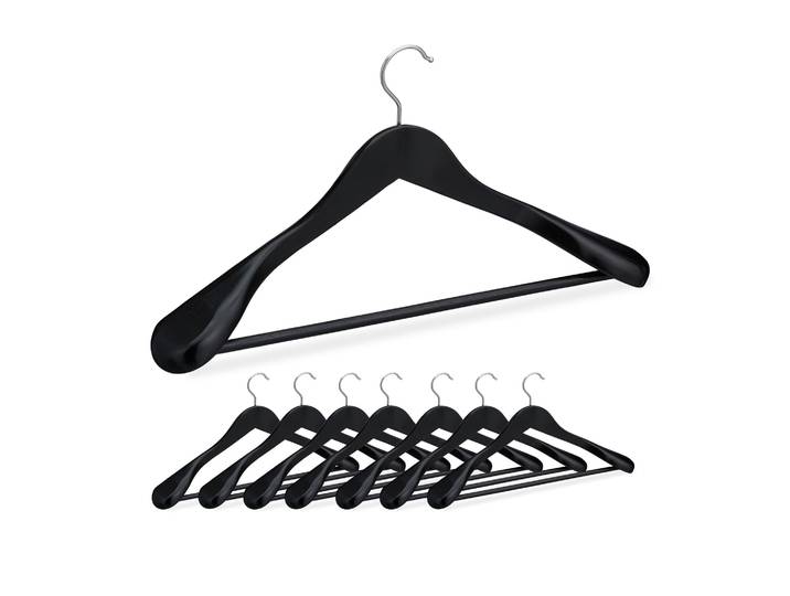 Anzug Kleiderbügel 8er-Set Schwarz-Silber