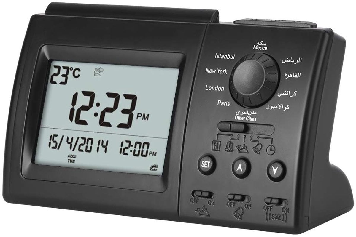 Dailygoody Moslim athan klok - Digitale gebed alarm klok - Zwart