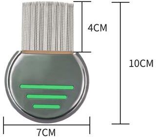 Quick Pick Pro Professional Lice Comb Stainless Steel Nit Comb For Kids & Adults Head Lice Removal green