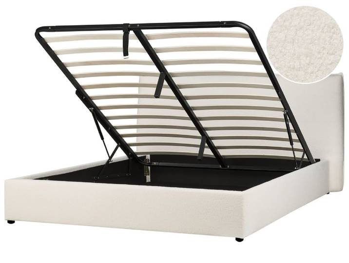 Cadre de lit en tissu blanc 180x200