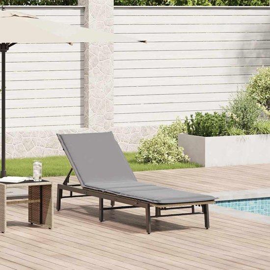Famanu Liegestuhl mit Kissen - 3-fach verstellbar - Beige