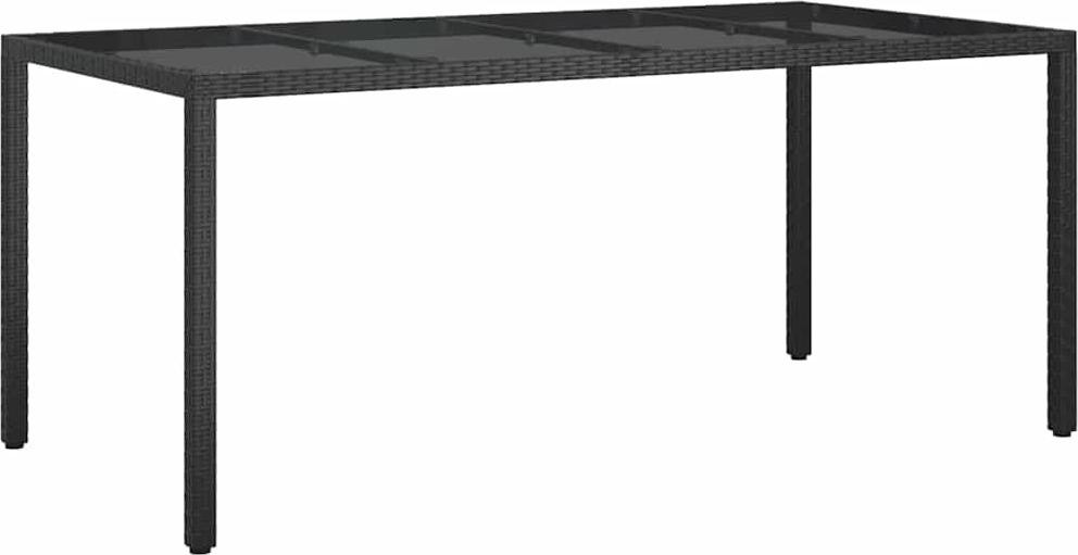 vidaXL Tuintafel van polyrotan, zwart