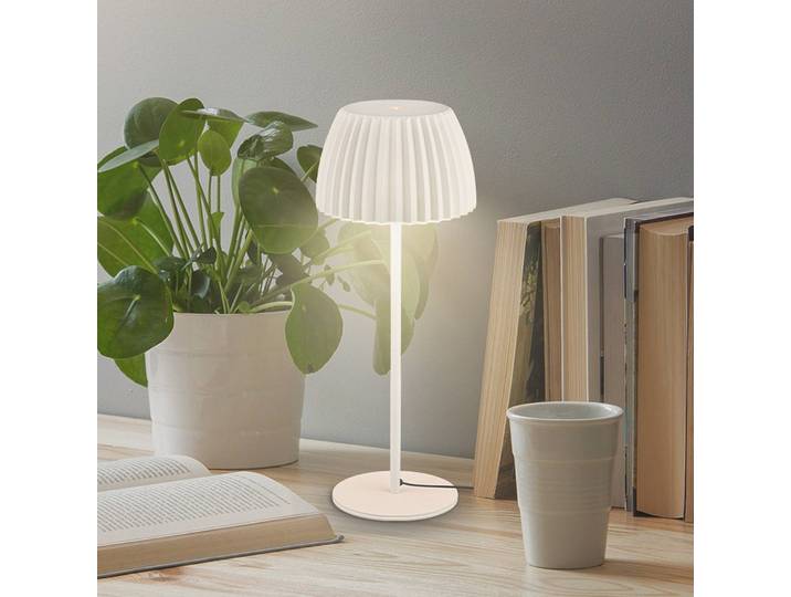 Briloner LED Tischlampe Loca, dimmbar, weiß / opal, für Wohn- / Esszimmer, Metall, Modern, LED Tischlampe