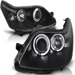 LED Angel Eyes Scheinwerfer passend für Citroen C4 04-10 schwarz