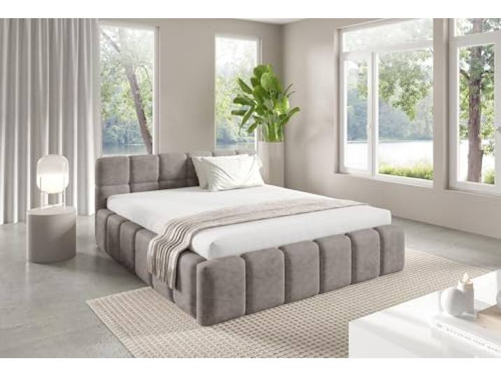Dekori Möbel Polsterbett NUBO Medium mit Bettkasten (Prefect Harmony 04, 140x200)
