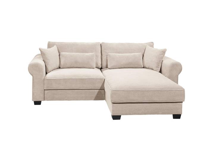 Mid.you Ecksofa, Creme, Kunststoff, L-Form, einmalig seitenverkehrt montierbar, 255x185 cm, Schlafen auf Sitzhöhe, Rücken echt, Wohnzimmer, Sofas & Couches, Wohnlandschaften, Ecksofas