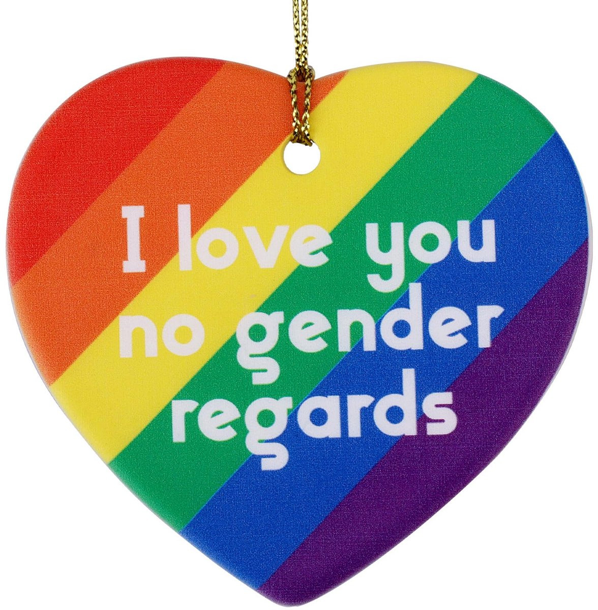 Gay Pride Keramisch Ornament Hart - Regenboog Decoratie voor LGBT Ondersteuning