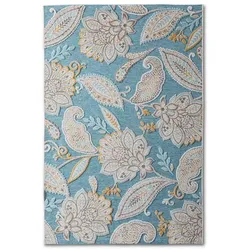 Outdoorteppich 200 x 290 cm Polypropylen Blau, Weiß Blau /