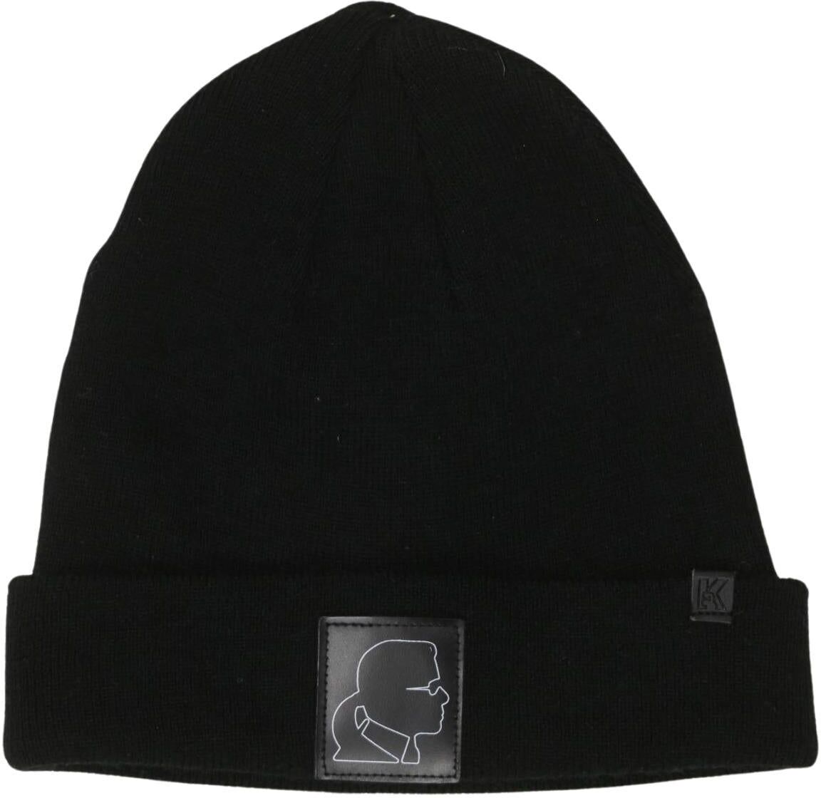 Karl by Karl Lagerfeld Damen Hut oder Mütze, Schwarz, Gr. Onesize, Synthetik / Wolle - Second Hand