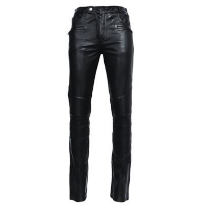 Lederhose RICANO "Lederhose Franklin", Herren, Gr. 31, Länge 34, schwarz, Obermaterial: 100% Ziegennappaleder GONA., schmal, Hosen, Handgefertigt aus echtem Leder