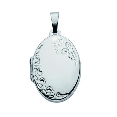 Medallionanhänger ADELIA´S "Medaillon 585 Weißgold ( 14K )", silber, Schmuckanhänger, Damen, Gold, Goldanhänger