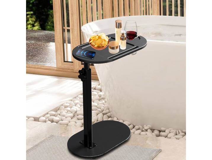 Table d'appoint en Fme de c réglable en Hauteur 41-81cm Table dappoint pivotante 360 degrés Petite Table d appoi TABLE D'APPOINT