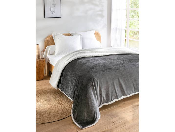Couverture double face polaire et sherpa - Blancheporte