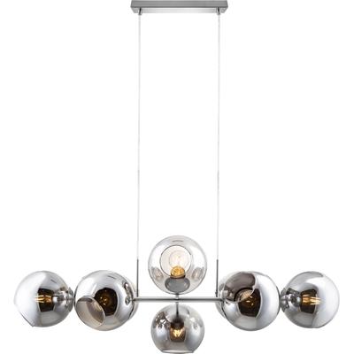 NOWA Hängeleuchte "PILAR", silber (nickel matt), 1 Stk., Leuchten, Pendelleuchte, Hängelampe, Glas, Esstisch, Wohnbereich, Hängeleuchte