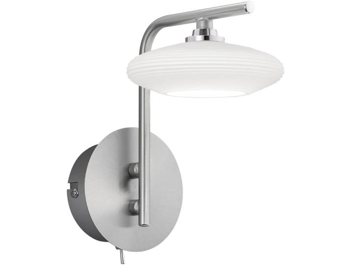 Wandlampe Kari Nickel matt mit Chrom Metall 500 lm B 10 cm - LED - Lichtfarbe: Extra warmweiss - LED Energiesparlampen
