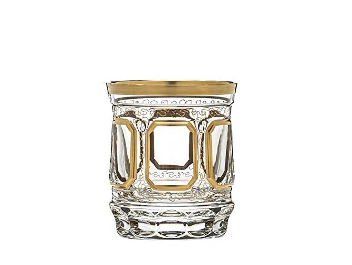 ARNSTADT KRISTALL Whiskyglas Antike (9 cm) Kristallglas mundgeblasen · handgeschliffen · Handmade in Germany · inkl. 24 Karat Goldrand