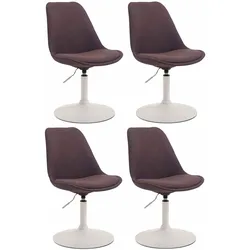 CLP 4er Set Stühle Maverick W Stoff   Farbe: braun, Gestell Farbe: weiß