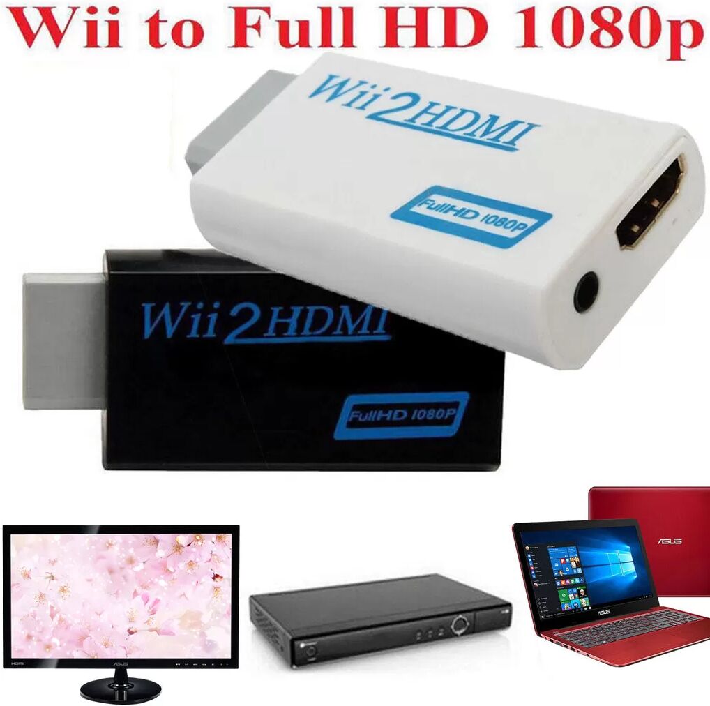 INF Adaptateur intelligent Nintendo Wii vers HDMI - Full HD 1080p Blanc