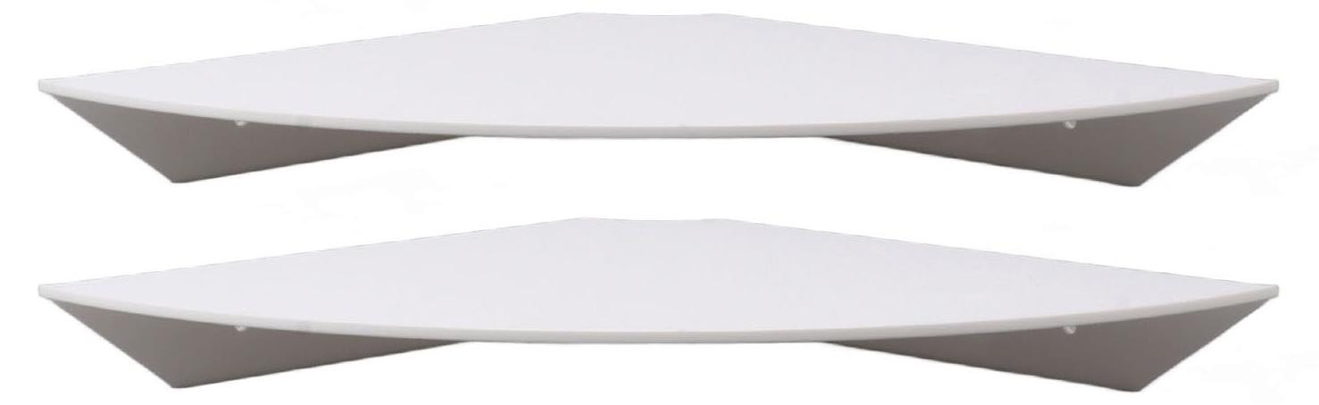 Dripio Set van 2 zwevende acrylhoekplanken, wit