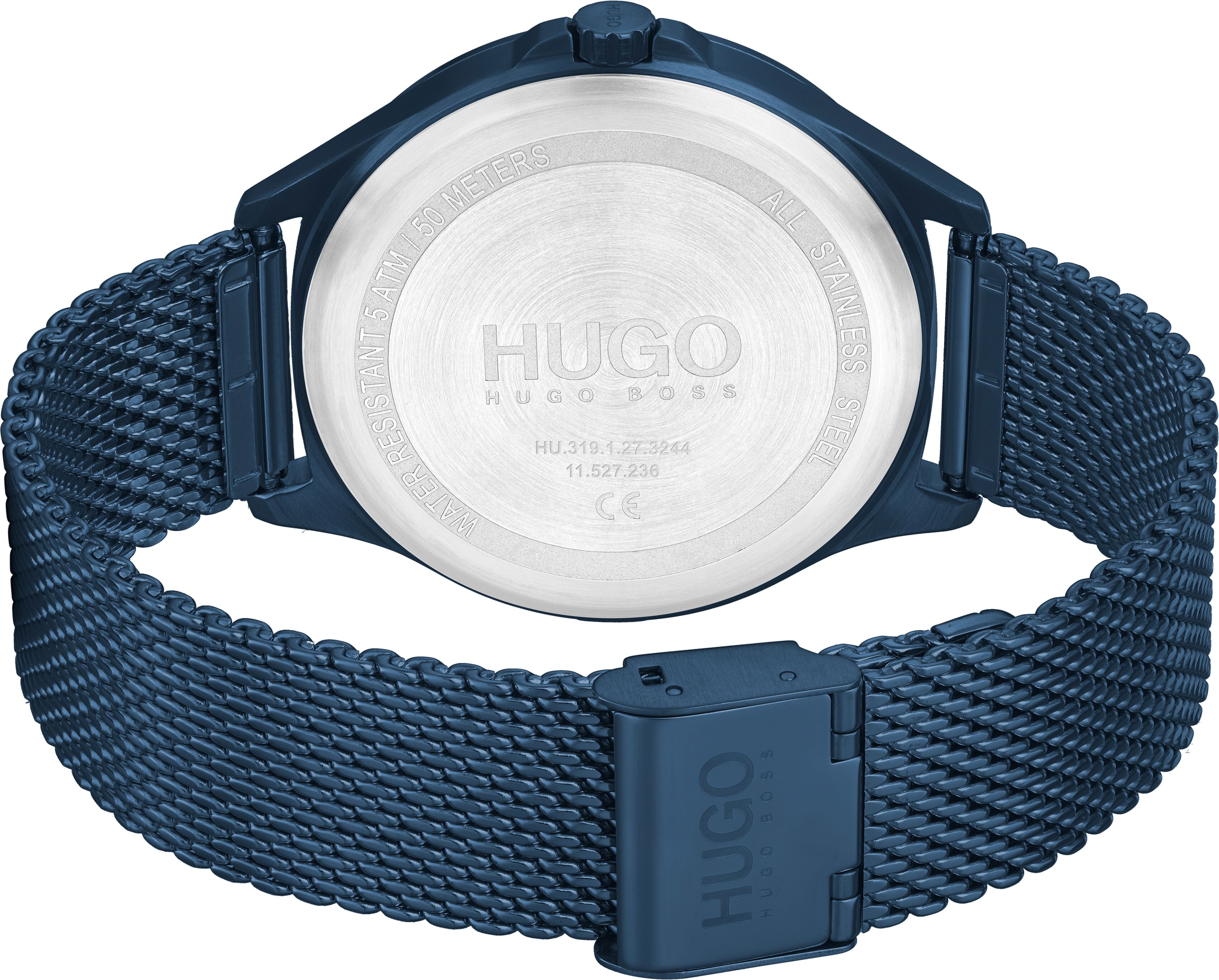 HUGO "SMASH" Armbanduhr, Herrenuhr, Mineralglas, Edelstahlarmband