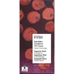 Vivani Edel Bitter Cranberry 70% Kakao bio