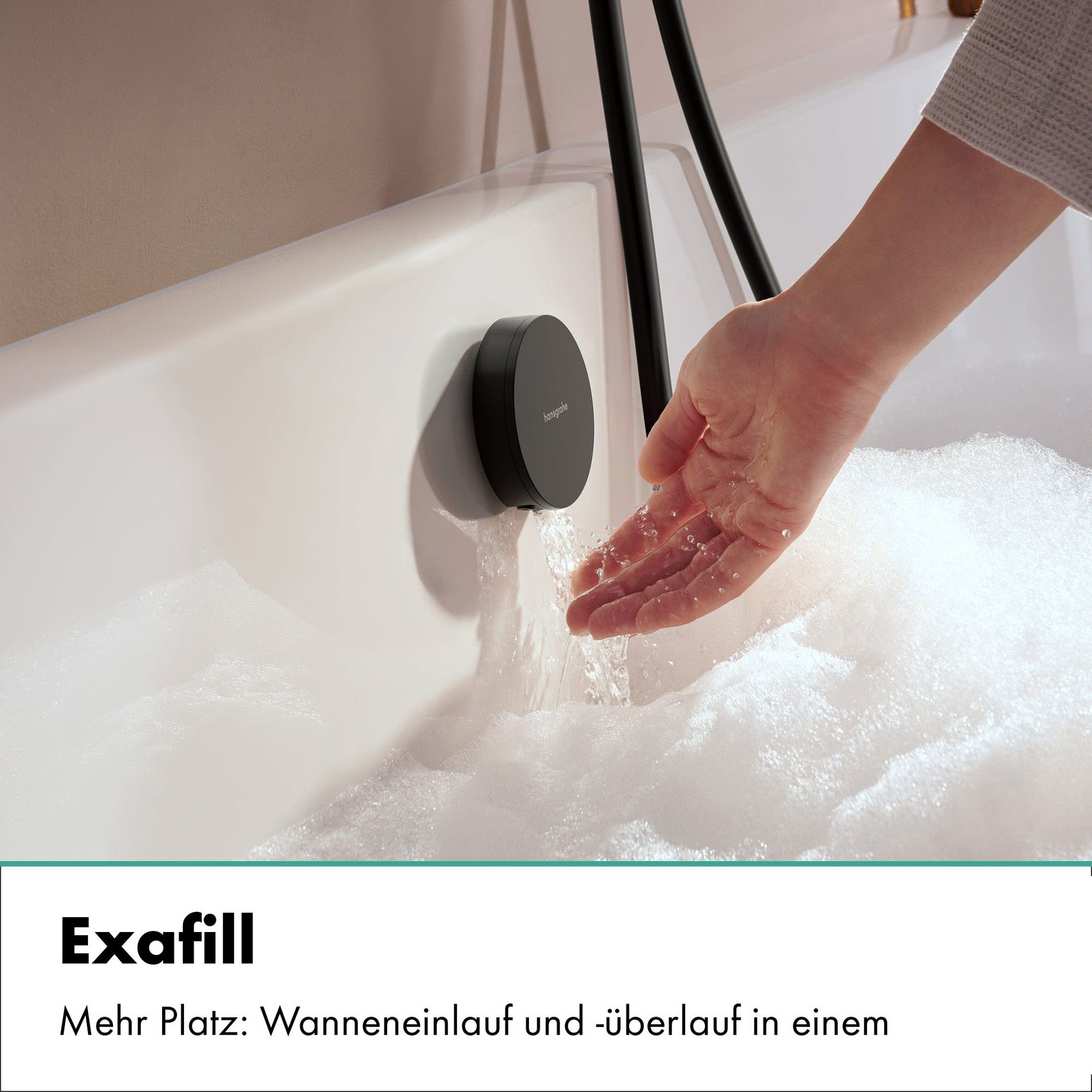 Hansgrohe Exafill Fertigset Wanneneinlauf, Ablauf- und Überlaufgarnitur, Badewannen, 58119670, mattschwarz/mattschwarz - mattschwarz/mattschwarz
